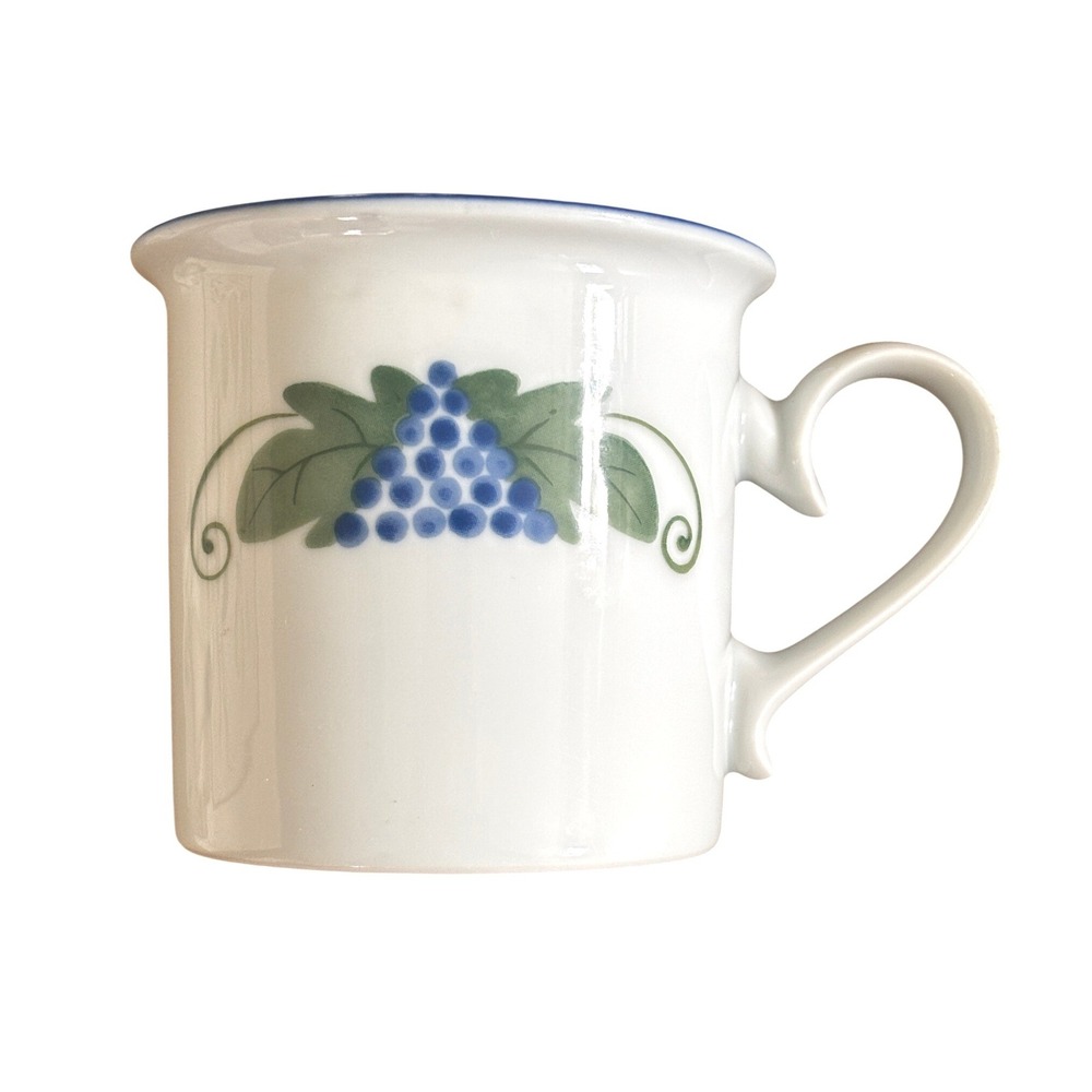 Dansk Provence Harvest Grape Coffee Mug Blue White Japan Cottagecore Folk
